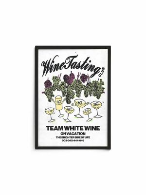 Wine tasting club team whitewine poster ON VACATION
