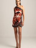 Amber one shoulder silky mini dress PEACE & CHAOS