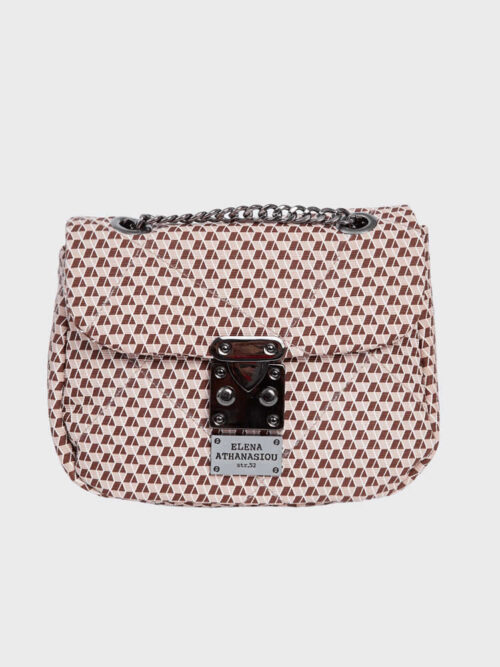 Cube mini bag brown nickel ELENA ATHANASIOU
