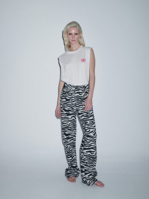 Denim pants zebra S5TNDT0014 COMBOS KNITWEAR