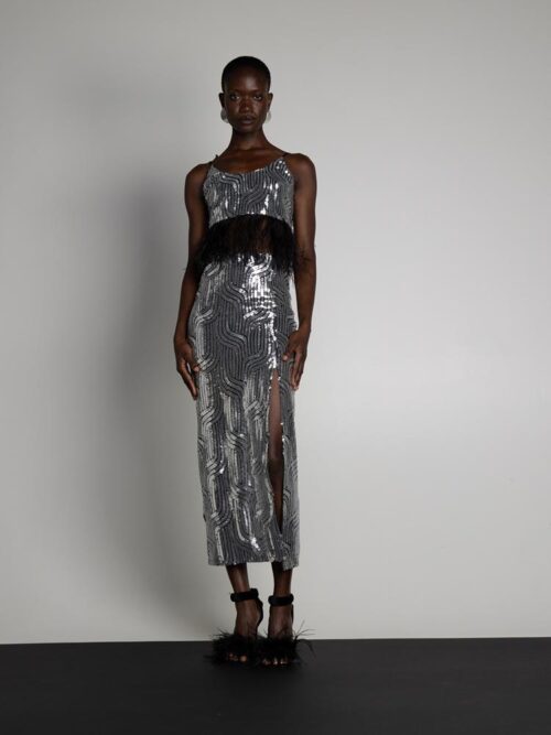 Genna midi skirt silver MALLORY