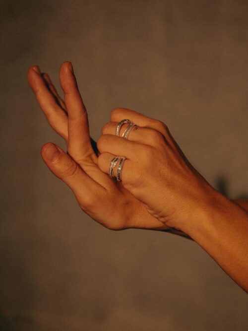 NA116 Three lines raw ring ασήμι 925 NASILIA
