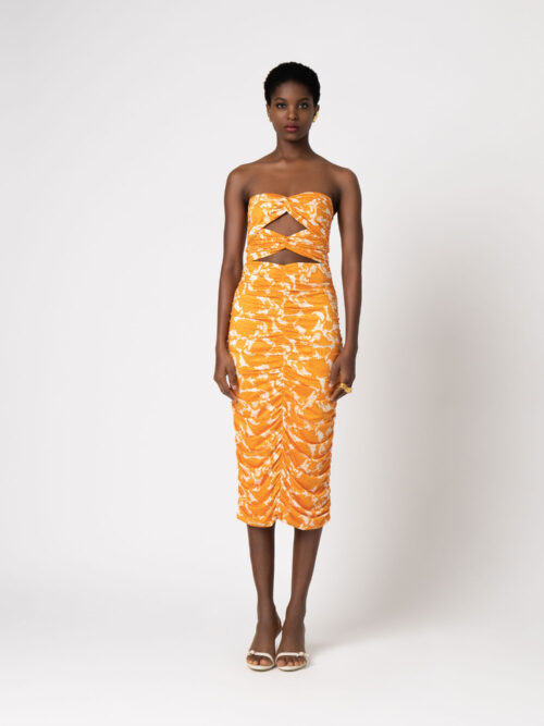 Irene midi dress orange FOREVER YOUNG