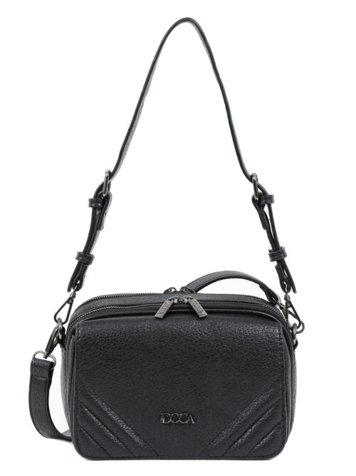 Τσάντα χιαστί μαύρη DOCA 23030
