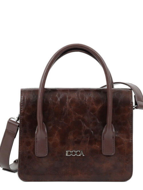 Τσάντα χιαστί καφέ DOCA 23093