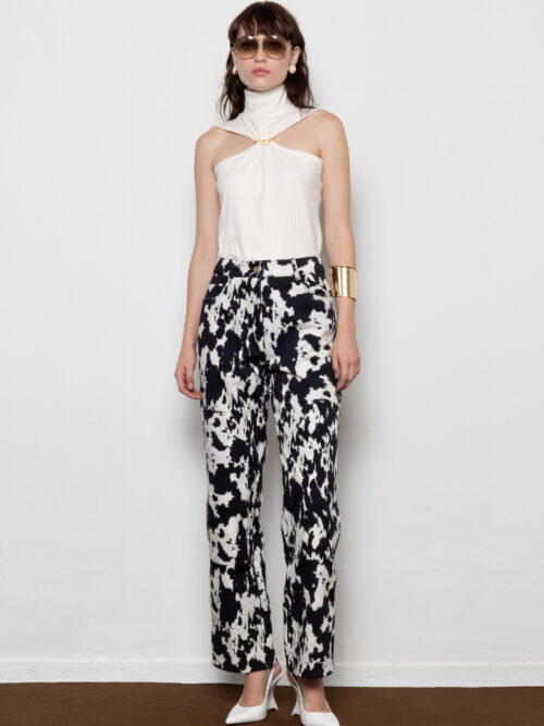 Buckle up cow denim pants MALLORY