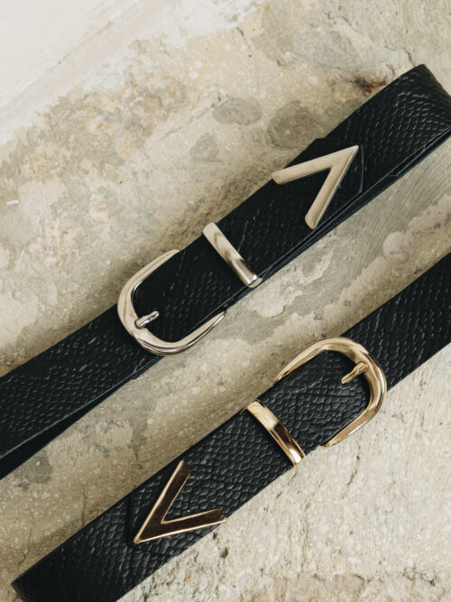 Guiding light black nickel belt INDIVIDUAL ART LEATHER