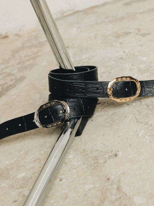 If i can dream black nickel belt INDIVIDUAL ART LEATHER