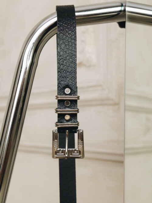 Jeanny black nickel belt INDIVIDUAL ART LEATHER
