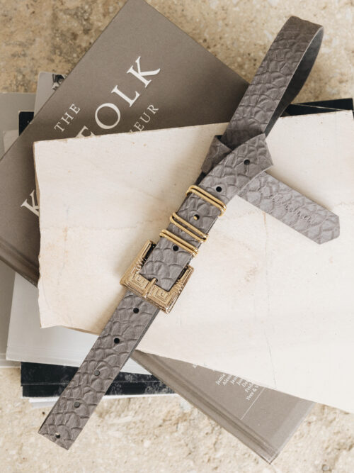 Jeanny grey gold belt INDIVIDUAL ART LEATHER