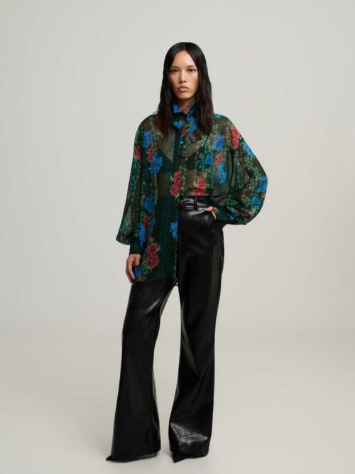 Kelly croco black pants IRAIDA