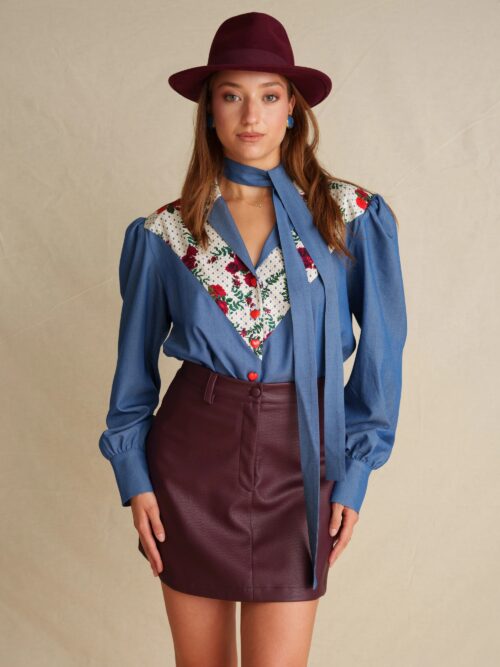 Midnight berry leather skirt GEORGINA TRIKOGIA