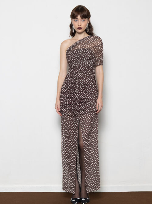 Monsoon polka dot brown dress MALLORY