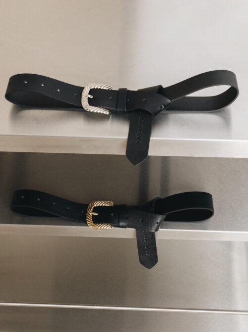 So lonely black nickel belt INDIVIDUAL ART LEATHER