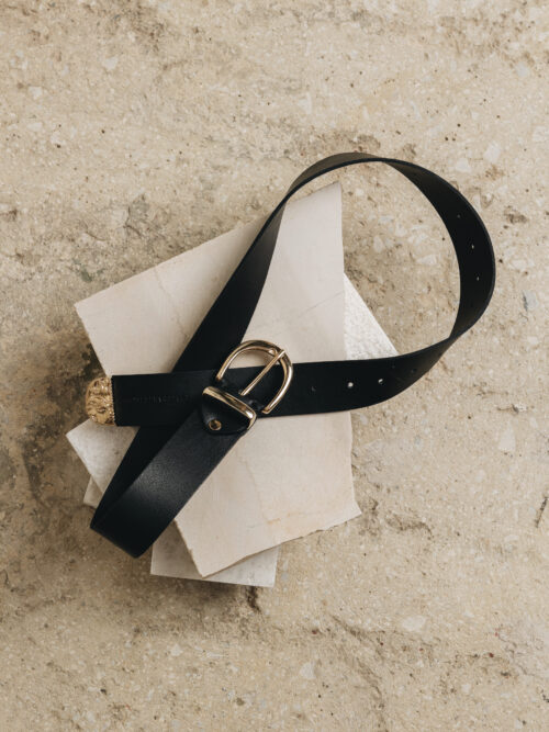 Sweet caroline black gold belt INDIVIDUAL ART LEATHER