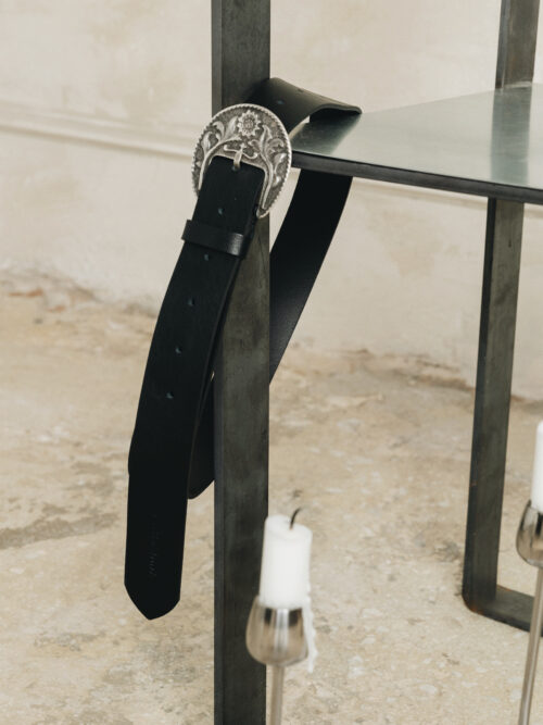 Wildflower black nickel belt INDIVIDUAL ART LEATHER