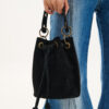 Pouch bag suede black W6GRBA0097 COMBOS KNITWEAR