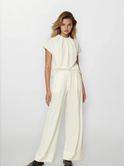 Elastic waist pants white FW25.W17.02 CKONTOVA