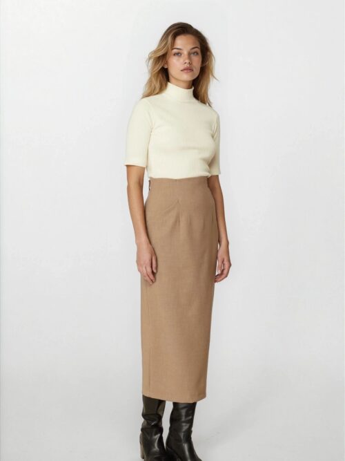Pencil skirt beige FW25.W68.03 CKONTOVA