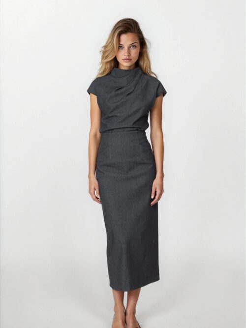 Denim pencil skirt FW25.W68.06 CKONTOVA