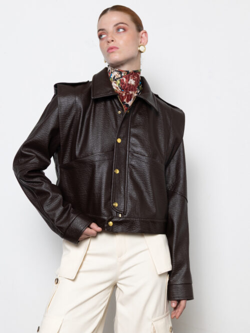 Noonday dark brown leather jacket MALLORY