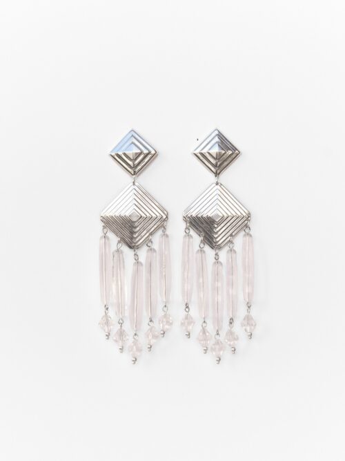 Chandelier silver earrings 24k gold plated KALEIDO