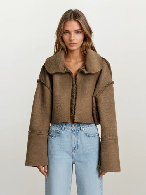 Jacket brown JF25-112 MILKWHITE