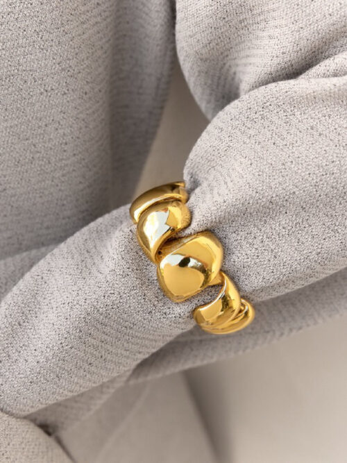 Ribbon gold bracelet 24k gold plated KALEIDO