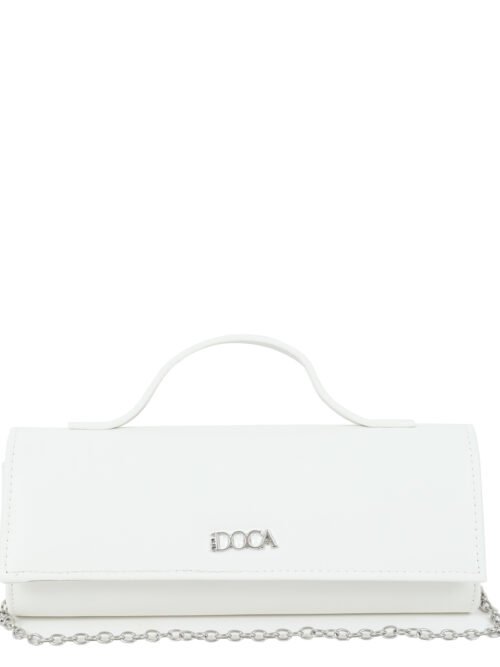 Τσάντα βραδινή άσπρη DOCA 23121
