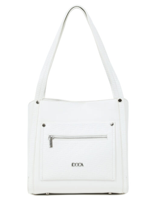 Τσάντα ώμου άσπρη DOCA 23239