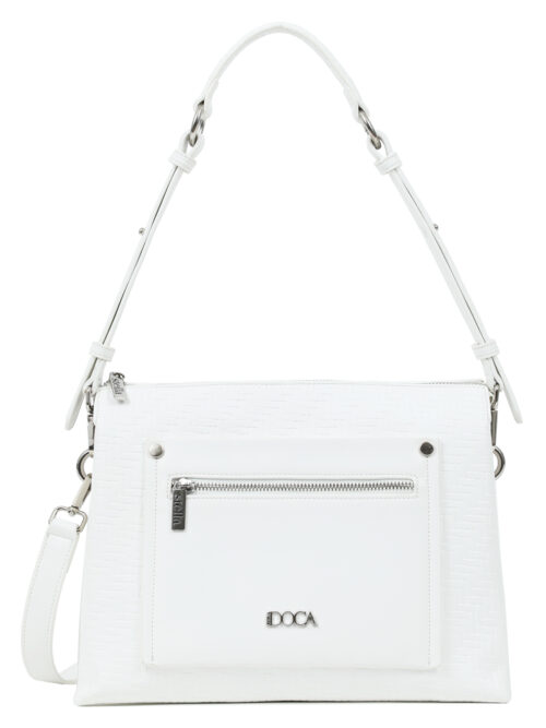 Τσάντα χιαστί άσπρη DOCA 23242