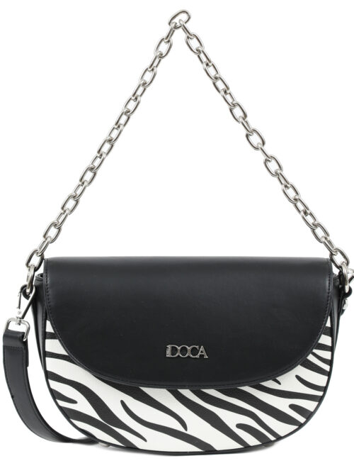 Τσάντα χιαστί μαύρη DOCA 23259