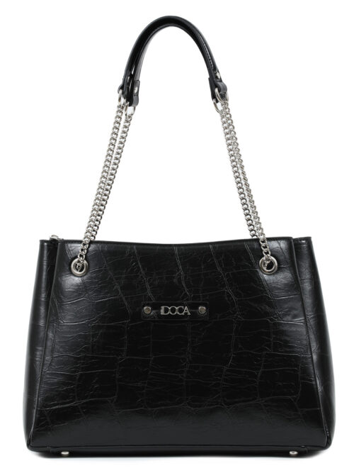 Τσάντα ώμου μαύρη DOCA 23261
