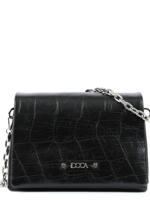 Τσάντα ώμου μαύρη DOCA 23263