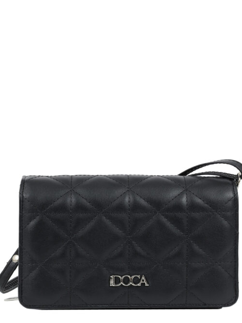 Τσάντα χιαστί μαύρη DOCA 23352