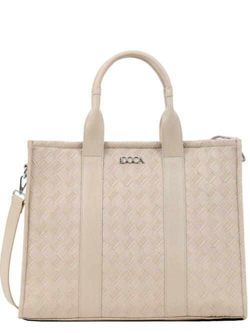 Τσάντα χιαστί μπεζ DOCA 23493