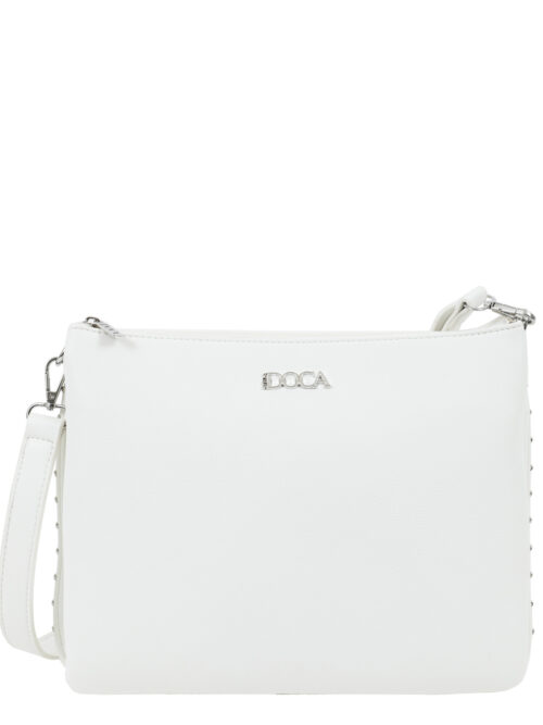 Τσάντα χιαστί άσπρη DOCA 23497