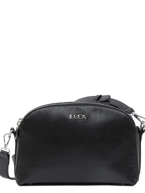 Τσάντα χιαστί μαύρη DOCA 23528