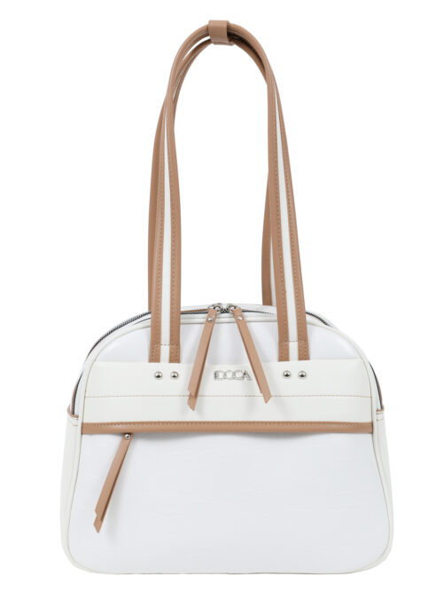 Τσάντα ώμου άσπρη DOCA 23554