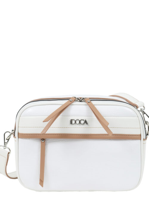 Τσάντα χιαστί άσπρη DOCA 23556