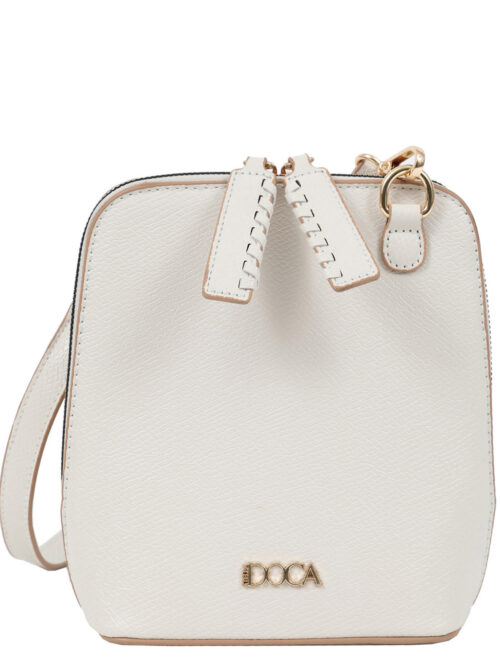 Τσάντα χιαστί εκρού DOCA 23574