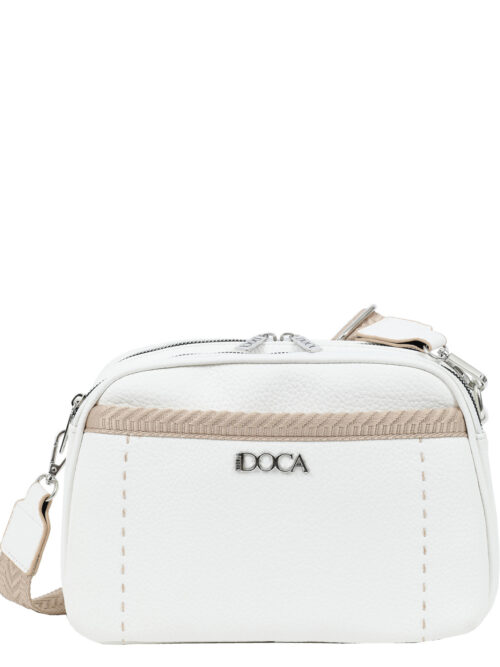 Τσάντα χιαστί άσπρη DOCA 23588