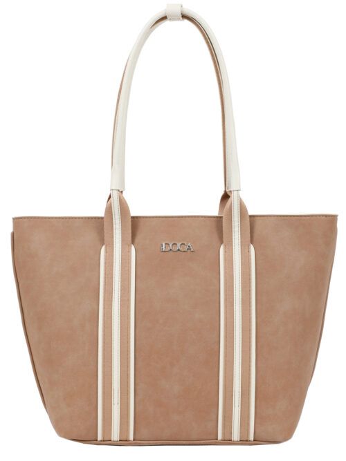 Τσάντα ώμου κάμελ DOCA 23593