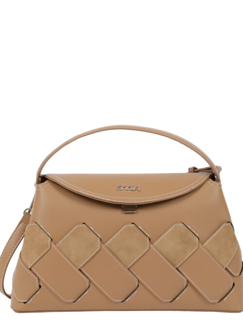 Τσάντα χιαστί κάμελ DOCA 23603