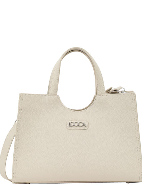 Τσάντα ώμου εκρού DOCA 23658