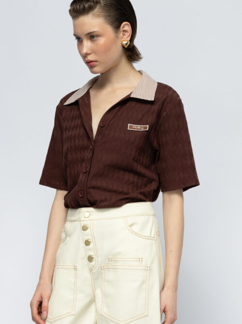 Macao brown polo top MALLORY