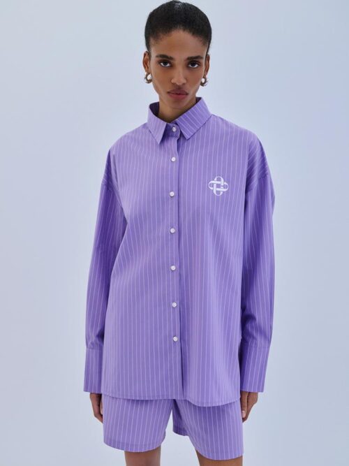 Shirt striped purple S6PLSH0108 COMBOS