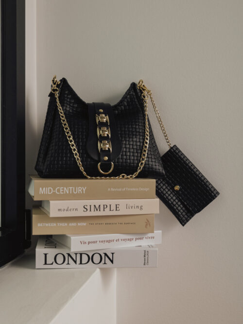 Emmalene black gold bag INDIVIDUAL ART LEATHER