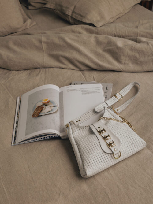 Emmalene white gold bag INDIVIDUAL ART LEATHER