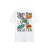 Happy hour social club white t-shirt ON VACATION